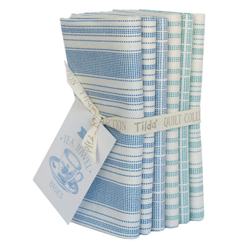 Tilda Tea Towel Basics Fat Quarter Bundle - Blue/Teal