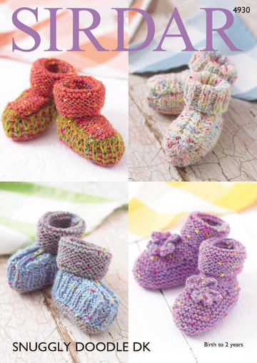 Bootees in Sirdar Snuggly Doodle DK - 4930 - Downloadable PDF