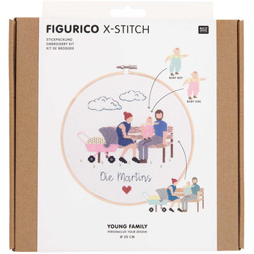 Rico Figurico Young Family Cross Stitch Kit