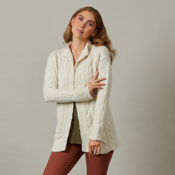 #1348 Kousa - Cardigan Knitting Pattern for Women in Valley Yarns Hardwick