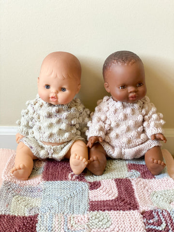 Woodland Popcorn Sweater and Bloomers for Dolls