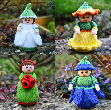 Flower Dolls Knitting Pattern - Toy Knitting Pattern
