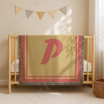 Letter P Name C2C crochet baby blanket pattern | 2 colors design