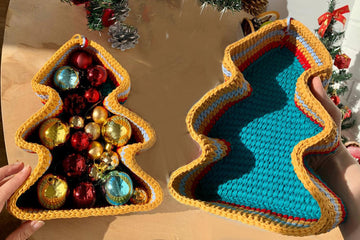 Christmas Tree Crochet Basket Pattern, Holiday Decor
