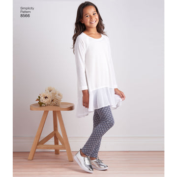 Simplicity 8566 Child's & Girls Tunics & Leggings - Sewing Pattern