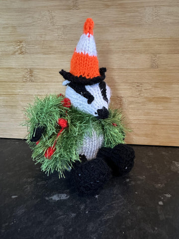 (Glasgow) Badger Dressed as a Christmas Tree - Chocolate Orange Cover/Stuffed Toy, Knitting Pattern