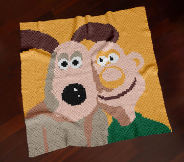 Wallace & Gromit Blanket Cartoon Beagle Dog Dogwarts Throw C2C CROCHET PATTERN