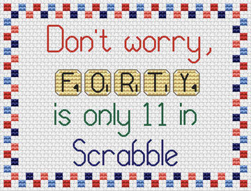 Scrabble 40 Cross Stitch PDF Pattern