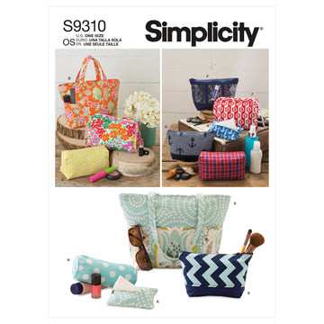 Simplicity Totes & Bags In Assorted Sizes S9310 - Paper Pattern, Size OS (ONE SIZE)