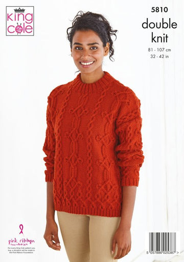 Sweater and Cardigan in King Cole Merino Blend DK - P5810 - Leaflet