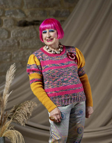 Bridie Striped Jumper with Long Puff Sleeves in West Yorkshire Spinners ColourLab - DBP0195 - Downloadable PDF