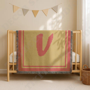 Letter V pattern | Name C2C crochet baby blanket | 2 colors design