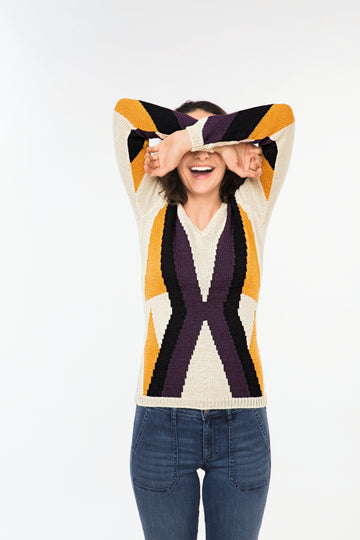 Women V Neck Sweater in Bergere de France Ideal - 60508-416 - Downloadable PDF