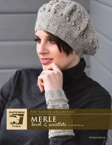 Merle Beret & Wristlets in Juniper Moon Farm Patagonia - J82-06 - Downloadable PDF
