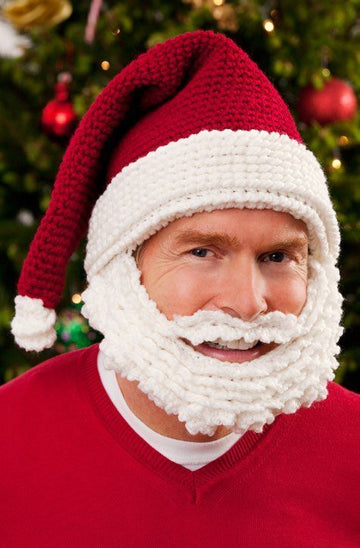Santa Hat and Beard Crochet in Red Heart Niki - LW3878EN