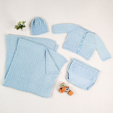 #1337 Snowbell - Layette Knitting Pattern for Babies in Valley Yarns Superwash Sport