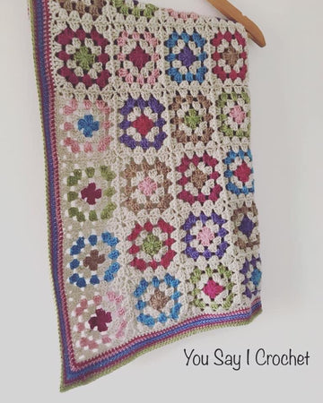 Patchwork Granny Square Crochet Blanket