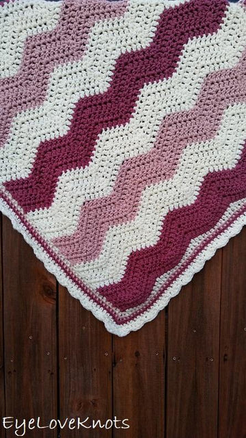 Raspberries & Cream Ripple Baby Blanket