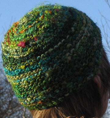 Recycled silk or silk and banana fibre beanie