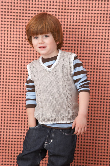 Cable Vest in Lion Brand Cotton-Ease - 70202A