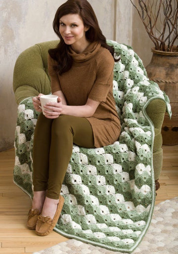 Twilight Shells Throw in Red Heart Super Saver Economy Solids - LW2515