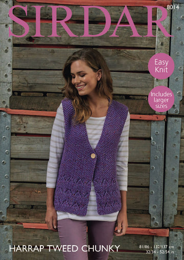 Waistcoat in Sirdar Harrap Tweed Chunky - 8014 - Downloadable PDF