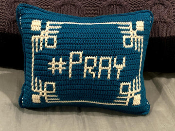 #Pray Mosaic Pillow