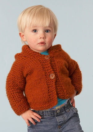 Simple Hooded Cardigan in Lion Brand Jiffy - 70038
