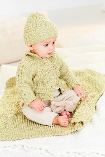 Cardigan, Hat and Blanket in Stylecraft Soft Baby Easy Stripes and Bambino DK 10163