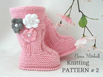 Baby Girl Shoes Knitted Baby Booties Pattern by Elena Mitchell
