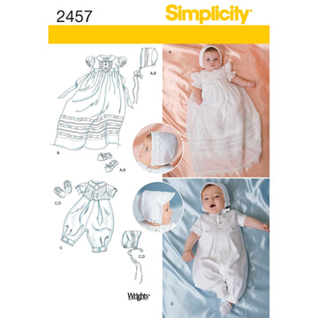 Simplicity Babies' Special Occasion 2457 - Paper Pattern, Size A (XXS-XS-S-M)