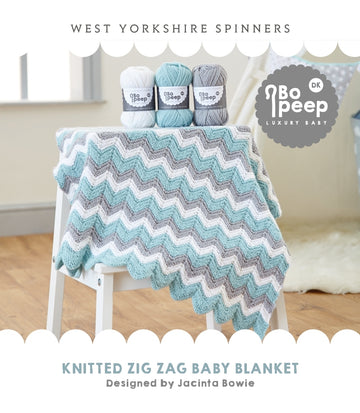 Zig Zag Knitted Blanket in West Yorkshire Spinners Bo Peep Luxury Baby DK - WYS0018 - Downloadable PDF