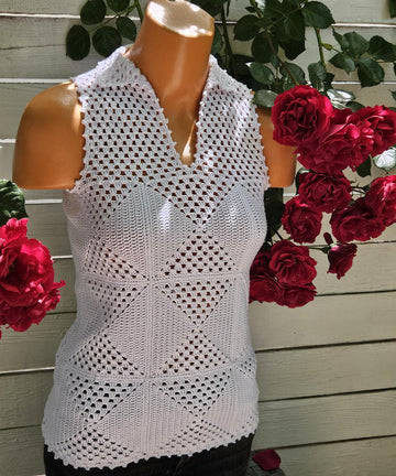 Crochet Blouse with granny squares