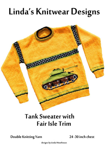 Tank sweater with fair-isle trim