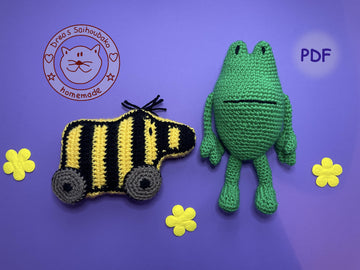 Tigered Duck and Frog amigurumi
