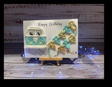 Knit & Print Campervan Inspired Knitting Pattern Make Your Own Card PDF Instant Download