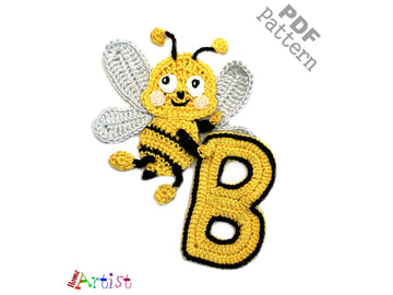 Crochet Animal Alphabet B Bee pattern