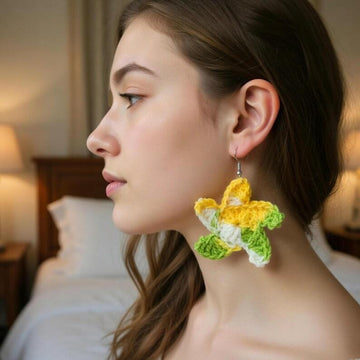 Crochet Flower Earrings + Video Tutorial