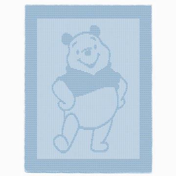 Winnie the Pooh afghan blanket Knitting Pattern, Bear motif Knit & Purl only