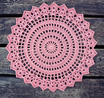 Vintage Pink Doily Placemat Written Pattern