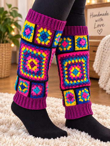 Granny Square Leg Warmers Crochet Pattern