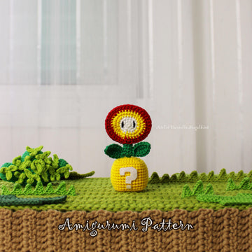 Fire-Flower & Question Block Amigurumi Pattern – Video Game Inspired Fanart (PDF)