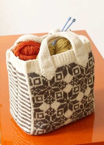 Felted Snowflake Tote in Lion Brand Fishermen's Wool - 80303AD