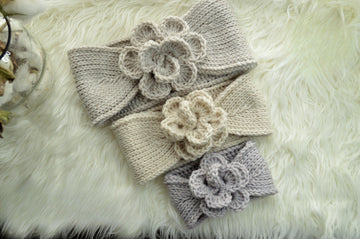 Cozy Flower Headband Tunisian Crochet