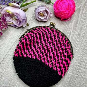 Raspberry Ripple Kiss Lock Coin Purse