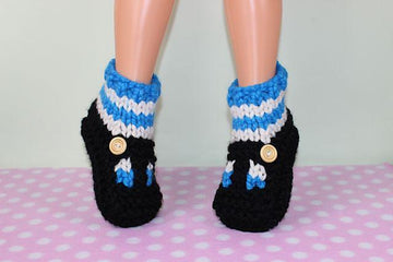 Childrens Super Chunky Stripe Sock T Bar Sandal Slippers
