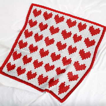 C2C Valentine's Day Blanket Hearts Throw Graphgan Crochet Pattern