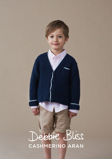 Nate Jacket - Knitting Pattern For Boys in Debbie Bliss Cashmerino Aran
