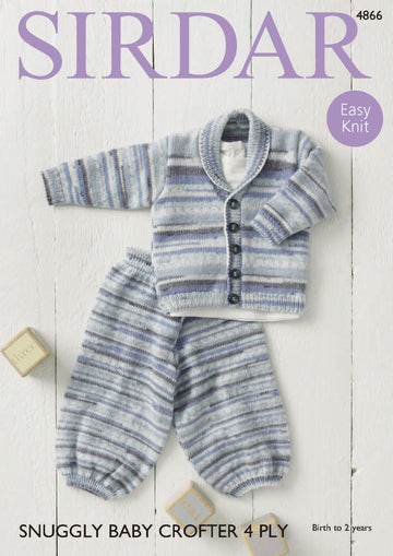 Jacket & Trousers in Sirdar Snuggly Baby Crofter 4Ply - 4866 - Downloadable PDF