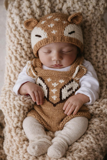 Baby Deer Knit Romper, 0-6 months